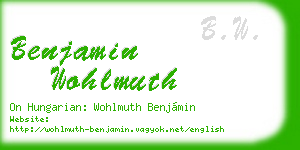 benjamin wohlmuth business card
