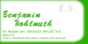 benjamin wohlmuth business card
